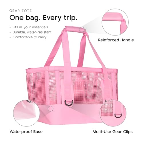 MISSION Boat Gear CASSI Heavy-Duty Outdoor Tote and Waterproof Marine-Grade Mesh Boat Bags - color: Rosé, size: 50 Liter