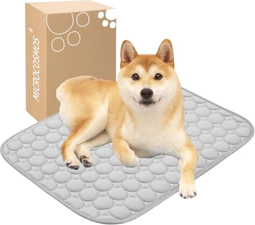 MICROCOSMOS Summer Cooling Mat & Sleeping Pad- Water Absorption Top, Materials Safe, Easy Carry, EZ Clean. Keep Cooling for Pets, Kids and Adults.(Grey, 24" x18") - color: Grey, size: 24" x 18"