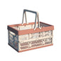 Foldable Handle Storage Crate Bin - 20L Collapsible Plastic Crate Stacking Storage Basket - Pink & Rose M - color: Pink
