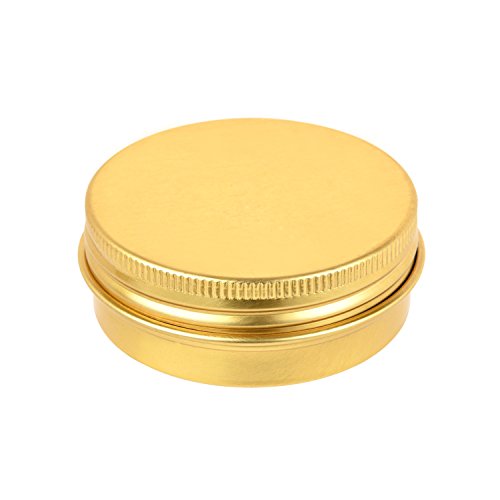 Aluminum Metal Tins 1 Ounce 48 Pack Round Tin Containers Storage Tins Metal Jars Empty Lip Balm Container Small Containers with lids,Gold - color: Gold