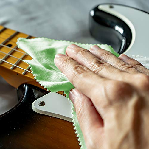 AAwipes Guitar Cloths Microfiber (6-Pack 12"x12" Cloths) Plush Polishing Cloths for Musical Instruments Premium Cleaning Cloths for Guitar Violin Piano Clarinet Trumpet Sax Universal (HCIS-1212-G) - color: Green 6PCS