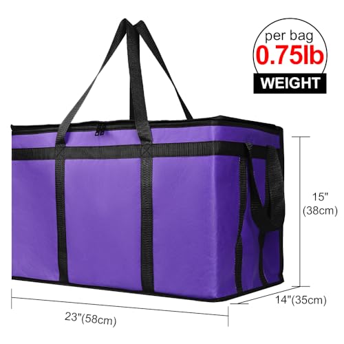 Bodaon 1-Pack Insulated Food Delivery Bag, XXX-Large Meal Grocery Tote Insulation Bag for Hot and cold Food,Commercial, Large Capacity Reusable Warming Bag, Purple - color: Purple, size: XXX-Large