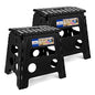 ACKO 2PACK Folding Step Stool - 13" Height Premium Heavy Duty Foldable Stool for Kids and Adults, Kitchen Garden Bathroom Stepping Stool (Black, 2PACK) - color: Black, size: 13 Inch-2 Pack