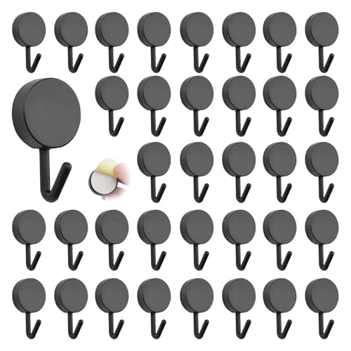 MOROBOR Self Adhesive Hooks, 100Pcs Decorative Plastic Hooks Wall Minimalist Key Hook Holders Wreath Hanger for Home Kitchen Bathroom Office Door (Black) - color: Black-100PCS