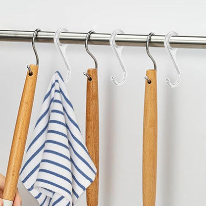 5pcs Multi-Purpose Metal Hooks for Kitchen and Bathroom, Silver Heavy Duty Wall Mount Clothes and Key Hanging Organizer, Space-Saving Home Storage Utility Hooks