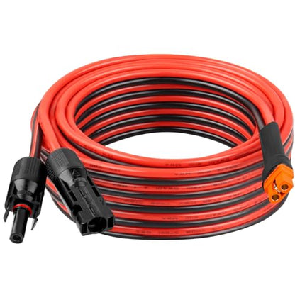 10AWG 30FT Solar to XT60i Extension Cable 3 6 10 35 50 75 100FT Heavy Duty Adapter Cable Connector XT60i Wire for Portable Power Station, Solar Panel, RV, Battery - size: 30FT