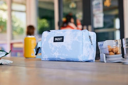 PackIt Freezable Snack Box, Checked Out, Built with EcoFreeze Technology, Collapsible, Reusable, Zip Closure with Buckle Handle, Designed For Work Snacks, Fresh Snacks On the Go, Adults, and All Ages - color: Checked Out