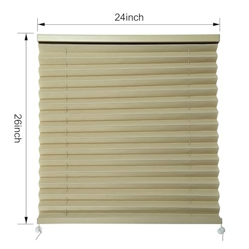 Asooll RV Shades, 26" W x 24" L, UV Blocking, Cappuccino, Polyester Blend, Manual Adjustment, Bedroom & Bathroom