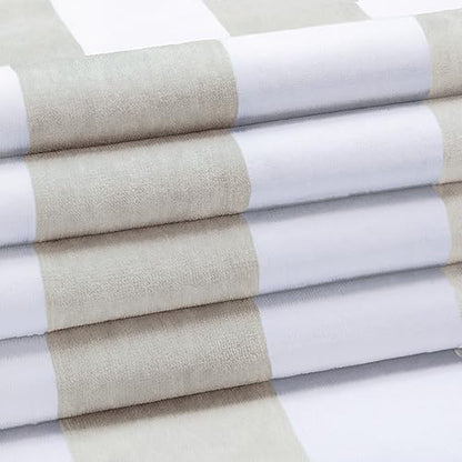 HENBAY Cotton Oversized Beach Towel - Large 70 x 35 Inch Pool Towel, Chiffon Striped Quick Dry Swimming Cabana Towel - color: Chiffon