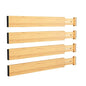 BAMEOS Bamboo Expandable Drawer Dividers – Fits 13.3"–19" Drawers, 2" High, Set of 4 | Spring-Loaded Bamboo Separator for Kitchen Island, Bathroom Vanity & Dresser Drawers - size: 2''H, 13.3''-19''L