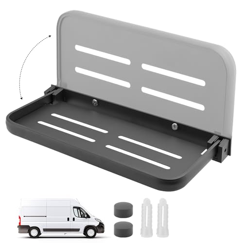 LOQJSS RV Aluminum Foldable Shelf,90° Foldable Wall Shelf RV Shelves Aluminum RV Shelf,Wall-Mounted Folding Shelves,for Camper, Trailer Bed, Kitchen and Sofas