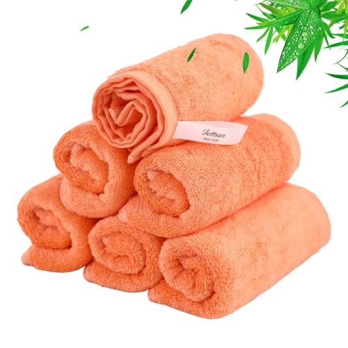 Baby Washcloths 6 Pack, 10x10 inch Orange Small Wash Cloths for Face and Body, Super Soft & Gentle Face Towels on Sensitive Skin, Newborn Registry Bath Shower Gifts for Infant Kid Toddler Children - color: Orange, size: 10x10 inch-6 Pack
