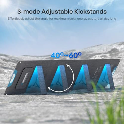 Renogy 200W Portable Solar Panel, IP65 Waterproof Foldable Solar Panel Power Backup, Solar Charger for Power Station RV Camping Off Grid - size: 200W
