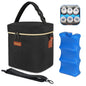 Mancro Breastmilk Cooler Bag with Ice Pack, Fits 6 Baby Bottles Up to 9 Ounce Insulated Baby Bottle Bag, Breast Milk Cooler on The go with Strap, Bottle Storage Bag for Nursing Mom Daycare, Black - color: Black