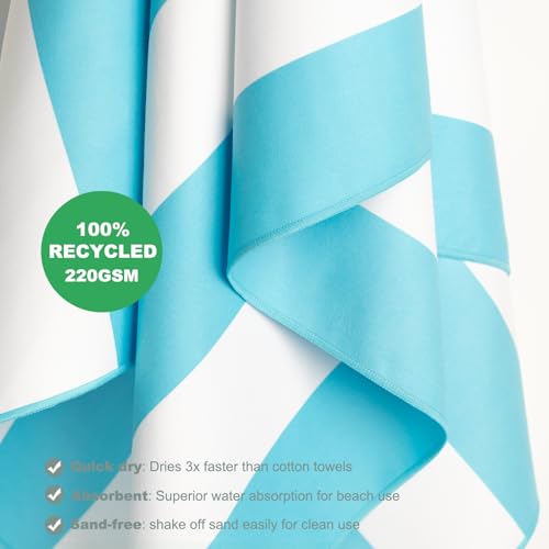 Your Choice Microfiber Beach Towel, Sand-Free Quick Dry Travel Towel, Oversized Compact Lightweight Recycled Towel for Pool Camping(67"x35"/60"x30") - color: E-glacier Blue, size: Extra Large(67x35")
