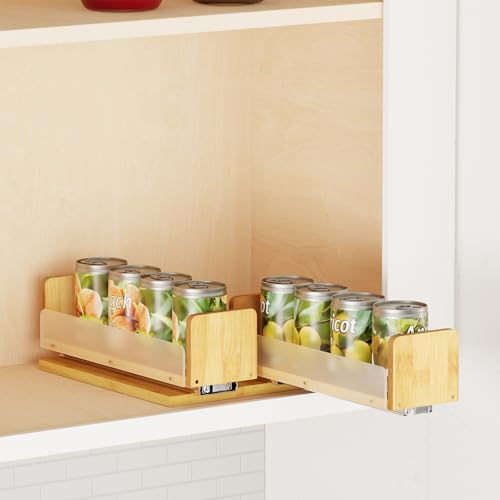 SpaceAid Bamboo Pull Out Spice Rack Organizer for Cabinet, Heavy Duty Slide Out Seasoning Kitchen Pantry Sliding Vertical Organization, 7.3" Wide, 2 Drawers(3" Wide), 1-Tier, Natural - color: Natural, size: 7.3" Wide, 2 Drawers(3" Wide), 1-Tier