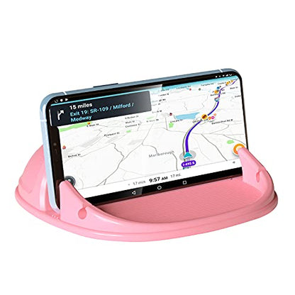 Loncaster Car Phone Holder, Car Phone Mount Silicone Car Pad Mat for Various Dashboards, Slip Free Phone Stand Compatible with iPhone, Samsung, Pink - color: Pink