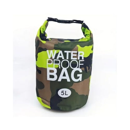 Waterproof Dry Bag 5L,500D Tarpaulin Heavey-Duty PVC Water Proof Dry Bag Sack for Kayaking/Boating/Canoeing/Fishing/Rafting/Swimming/Camping/Snowboarding，Roll Top Dry Storage Backpack with Phone Case - color: agreen