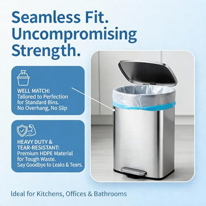 Tall Kitchen 13 Gallon Trash Bags Drawstring, 1.7 Mil, 120 Count | Tear-Free,Leakproof,Heavy Duty,Strong Garbage Can Liners,White,Fit 38 - 50 Liter Waste Bins,for Home Household Use - color: 13gal-120