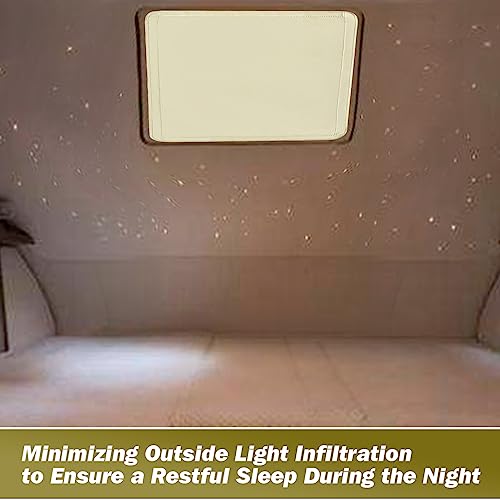 RV Roof Vent Skylight Insulator Window Cover, Sun Blackout Fabric for Camper (16 x 16 inch)- Beige - color: Beige