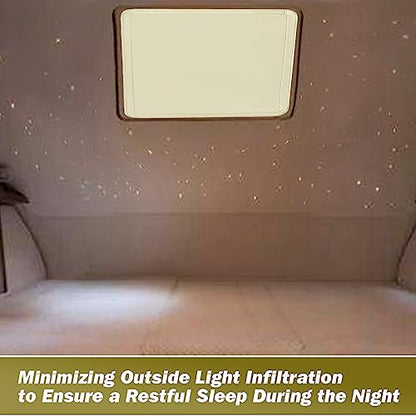 RV Roof Vent Skylight Insulator Window Cover, Sun Blackout Fabric for Camper (16 x 16 inch)- Beige - color: Beige