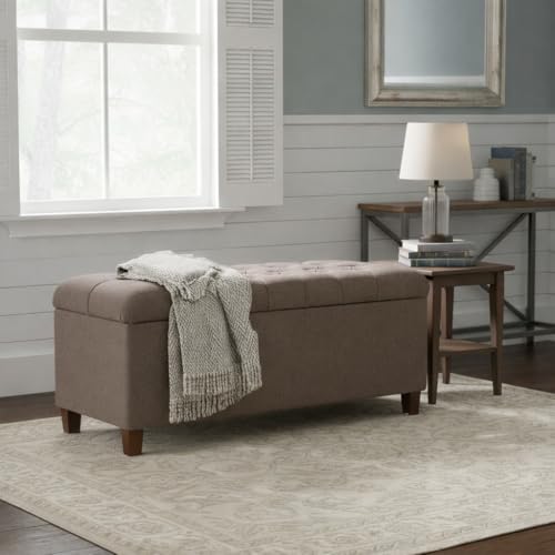 HomePop Ainsley 40" Storage Ottoman Bench - Brown - color: Brown