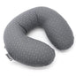Buckwheat U-Shaped Neck Pillow Adjustable Buckwheat Hull Pillow with Pillowcase, Neck Support and Shoulder Relax Cervical Pillow (12x12 inch, Grey) - color: Grey