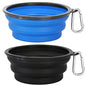 Kytely Large Collapsible Dog Bowls 2 Pack, 34oz Foldable Dog Travel Bowl, Portable Pet Water Food Bowl with Clasp, Pet Cat Feeding Cup Dish for Traveling, Walking, Hiking (Black+Blue) - color: Blue & Black