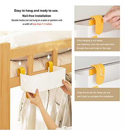 Bedside Organizer Storage Caddy Hanging as Bunk Bed Storage Accessories Handrail Multi Pockets for Dorm Bunk Bed Shelf