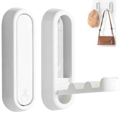 2Pcs Foldable Wall Hooks, Zinc Alloy Folding Hook White, Heavy Duty Folding Coat Hooks Wall Mounted for Hanging Coat Towels Bags Keys (White, 2 Pack) - color: White, size: 2 Pack