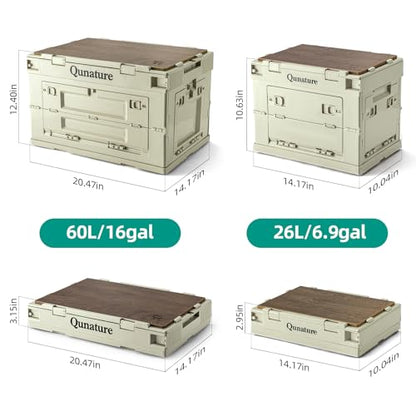 Collapsible Storage Bins with Lockable Doors & Removable Cutting Board,26L Foldable Stackable Heavy-Duty Box for Camping, Picnic, Closet, Garage, and Moving Organization - size: 26L