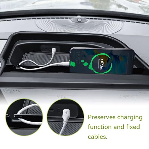 HGWEI Dash Storage Tray Compatible with 2025 2026 Ford Bronco Sport Interior Accessories, Center Console Dashboard Organizer Behind Screen 13.2" Display Mount Holder (Not for 2021-2024 Models)