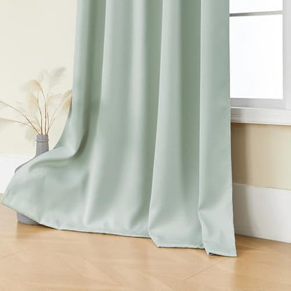 SHINELAND Coastal Summer Blackout Curtains, Thermal Insulated Heat Reducing Drapes, Beach Window Treatments for Living Room Bedroom - color: Aqua, size: 52"W x 72"L (Pack of 2)