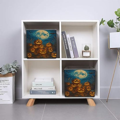 Halloween Pumpkin Foldable Storage Box with Handle Organizer Containers for Home Office Clothes Office Supplies - color: style-5