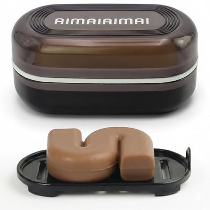 AIMAIAIMAI Travel Soap Container, Leakproof Soap Box, Travel Soap Holder with Removable Draining Layer, Portable Soap Case for Traveling, Camping, Gym (Black) - color: Black Style a