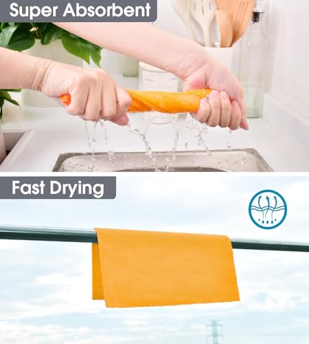 KitchLife Microfiber Cleaning Cloth Roll, 100 Pack - Tear-Away Microfiber Paper Towels, Lint-Free, Reusable, Washable for Kitchen, Car, Dishes, and Sensitive Surfaces (Tangerine Yellow) - color: Tangerine Yellow, size: 100 Pack