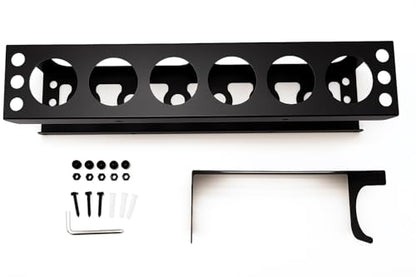 Caulking Gun and Tube Holder, Siligun Caulking Gun Rack, Caulk Tube Storage Organizer and Wall Mount Silicone Caulking Tools for Garage Workshop, Work Van, Service Truck (Black)