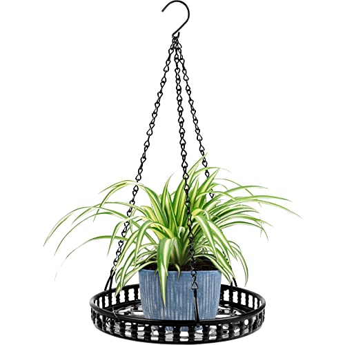 Metal Plant Hanger Indoor Outdoor, Plant Hanger for Indoor Outdoor Plants, Flower Pot Hanging Plant Holder, Hanging Plant Shelf, Black, 1pcs - color: Black-1pcs