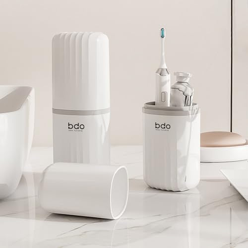 Toothbrush Travel Case & Travel Soap Holder Dish Tray Set of 2, Portable Clear Toothbrush Holders with Cover Leakproof Bar Soap Holder for Traveling School Camping Business Bathroom (1 pc-B-White) - color: 1 Pc-b-white
