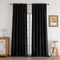 CUCRAF Black Velvet 100% Blackout Curtains 90 inches Long, Thermal Insulated, Noise Reducing Rod Pocket Luxury Drapes for Bedroom Living Room(52x90 inches, 2 Panels) - color: Black, size: 52"W x 90"L (Pack of 2)