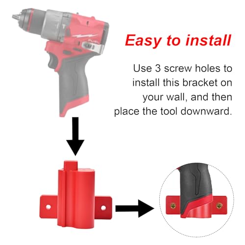 Tool Holders and Battery Holder Compatible Milwaukee M12 12V Wall Mount Plastic Hanger Battery Drill Tool Storage for Shelf Work Van Toolbox with 22 Screws