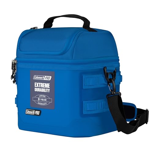 Coleman Pro 16-Can Premium Soft Cooler Lunchbox, Fully Insulated Lid & Body Stays Cold up to 30 Hours, Great for Camping, Tailgating, Parties, Sports, Concerts, Lunches & More - color: Neptune, style: 16-Can