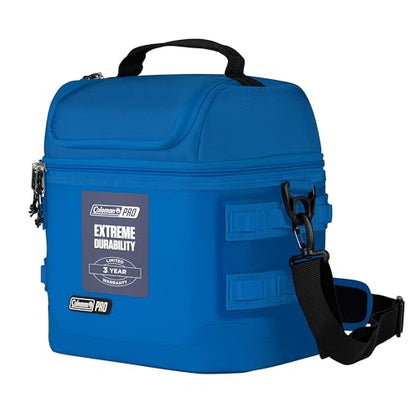 Coleman Pro 16-Can Premium Soft Cooler Lunchbox, Fully Insulated Lid & Body Stays Cold up to 30 Hours, Great for Camping, Tailgating, Parties, Sports, Concerts, Lunches & More - color: Neptune, style: 16-Can