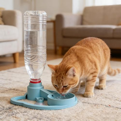 Cat Water Fountain Stand, Automatic Anti-Tipping Pet Supplies, Kitten Water Bottle Basin Stand, Pet Wa-TER Dispenser Station Stands for Puppy Kitten Breed Balcony - color: Blue