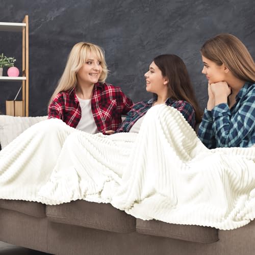 Buryeah 6 Pcs Flannel Throw Blanket Bulk 50 x 60 in Sleepover Blanket Outdoor Wedding Throw Lightweight, Oeko-tex Standard 100 Certified for Sofa Homeless Gifts (Light Beige) - color: Light Beige