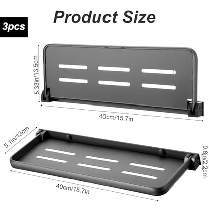 3 Pack RV Aluminum Fold Down Wall Shelf, Sturdy Wall Mounted Folding Shelf Foldable Camper Accessory for Bathroom Kitchen Bedroom Organization RV Furniture Parts Hardware for Inside - size: 15.7” x 5“