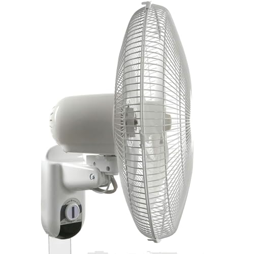 Hurricane Classic Oscillating Wall Mount Fan w/ 3 Quite Speeds, White, 16" - Corded Electric Air Cooling Unit w/ Easy Pull Cord Controls for Home, Grow Tents, Offices, Sheds, Studios, Garages & Dorms - style: Classic