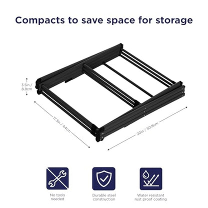 Black+Decker 3 Tier Expandable Collapsing Foldable Laundry Rack for Air Drying Clothing, Space Saving Heavy Duty Lightweight Metal Drying Rack, Black - color: Black