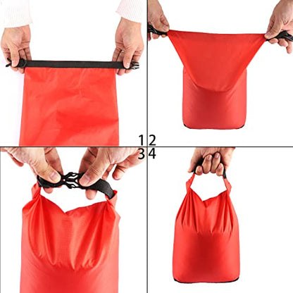 Pimoys 5 Pack Waterproof Dry Sacks, Lightweight Outdoor Dry Bags 20L /12L / 10L/ 6L/ 3.5L Ultimate Dry Bags for Kayaking Camping Rafting Boating - color: Multicolor