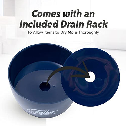 Fuller Brush Handy Holder with Drain Rack – Small Sink Caddy for Organizing Cleaning Sponges & Tools – Removable Drain Tray, Dishwasher Safe – Red - color: Red